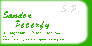 sandor peterfy business card